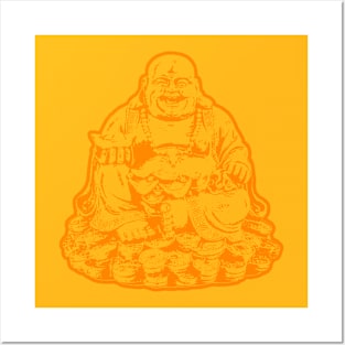 Buddhist Art Orange Color Posters and Art
